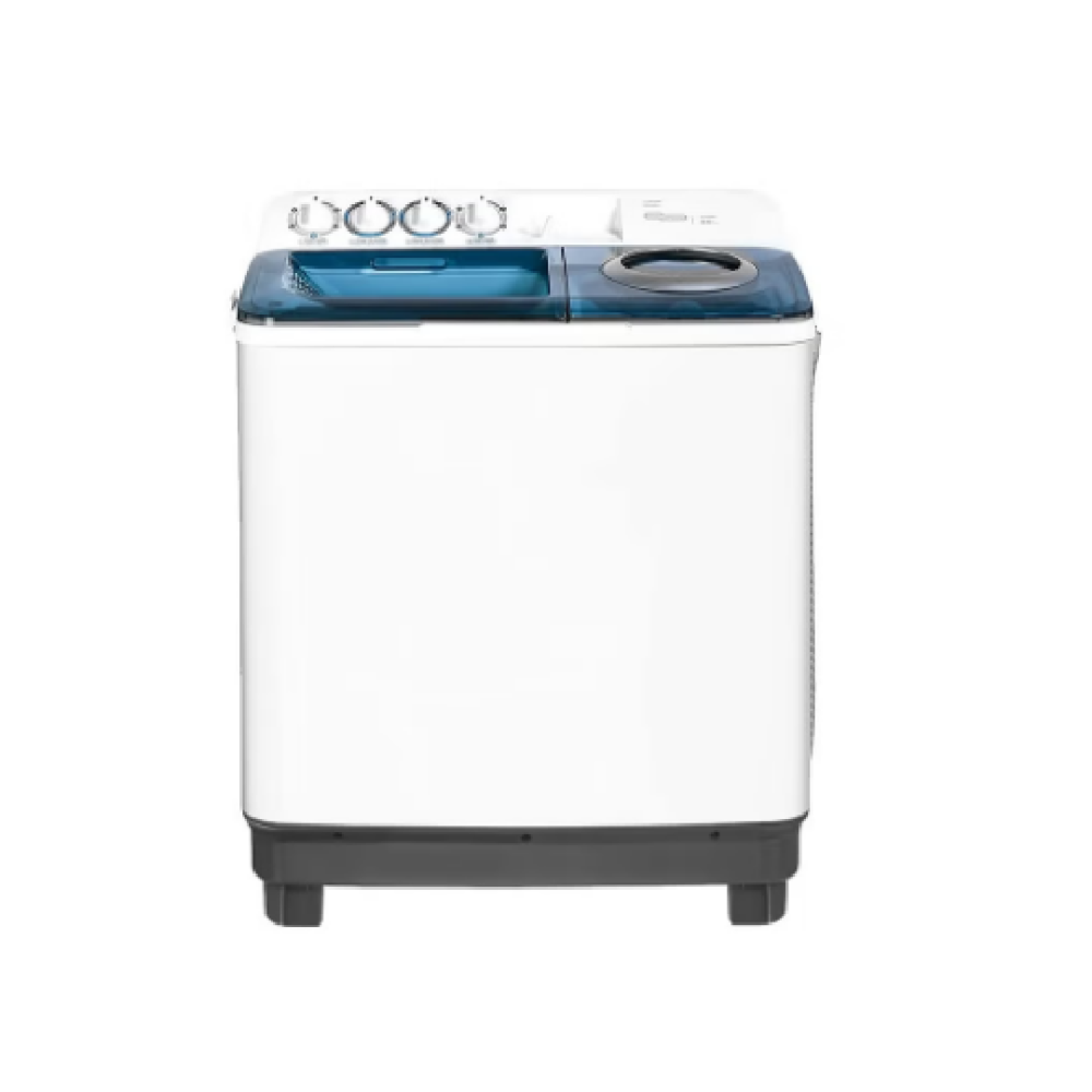 غسالة سوبر جنرال حوضين سوبر جنرال سعة 8 كجم صوت هادئ جودة عالية أبيض - KSGW85